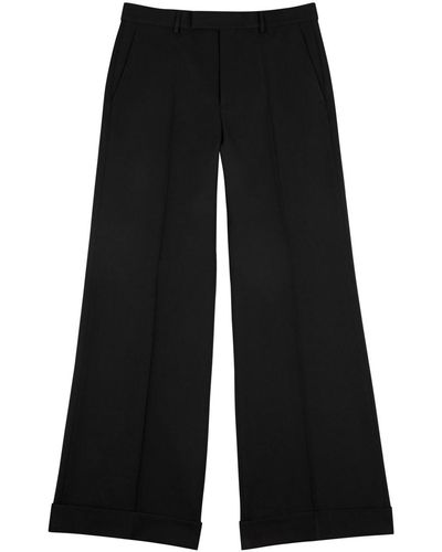Gucci Wide-leg Wool Trousers - Black