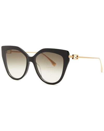 Fendi Baguette Oversized Cat-eye Sunglasses - Brown