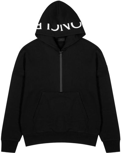 Moncler Black Hooded Half-zip Cotton Sweatshirt