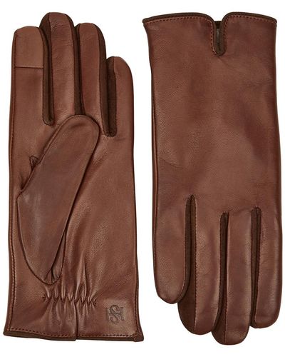 Handsome Stockholm Essentials Leather Gloves - Brown