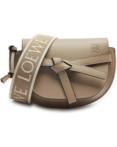 Loewe Gate Dual Mini Leather Cross-body Bag - Natural
