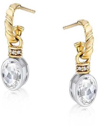 V By Laura Vann Crystal-Embellished 18Kt Vermeil Hoop Earrings - Metallic