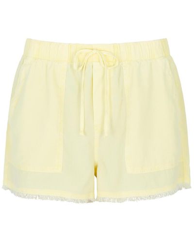 Bella Dahl Frayed Tencel Shorts - Yellow