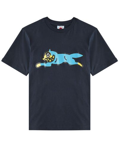 ICECREAM Running Dog Printed Cotton T-Shirt - Blue