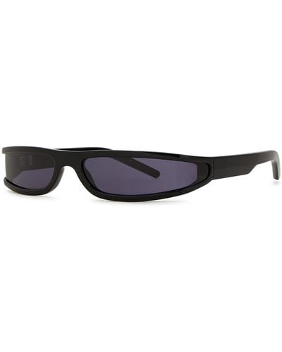 Rick Owens Fog Narrow Rectangle-frame Sunglasses - Black