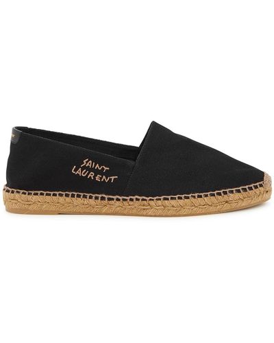 Saint Laurent Logo Canvas Espadrilles - Black