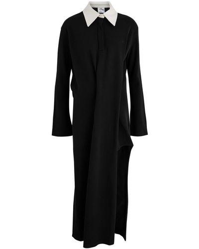 Courreges Twisted Piqué Cotton-Blend Maxi Dress - Black