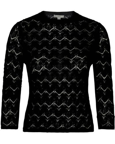 Vince Open-Knit Cotton Sweater - Black