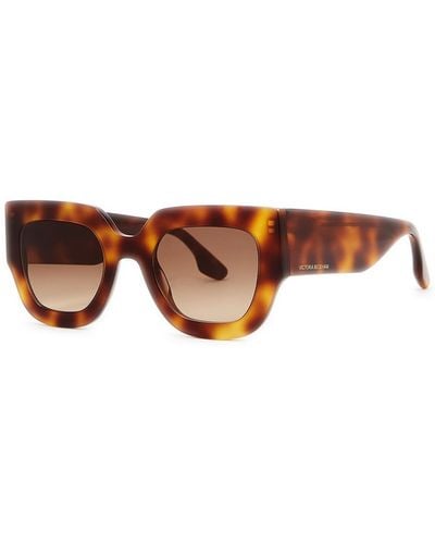 Victoria Beckham Tortoiseshell Square-Frame Sunglasses - Brown