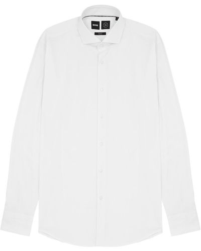 BOSS Cotton-Blend Shirt - White