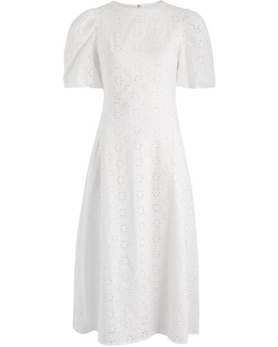 Olivia Rubin Sia Broderie-Anglaise Cotton Midi Dress - White
