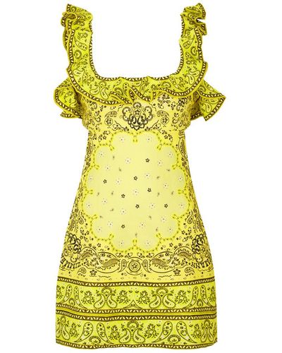 Zimmermann Matchmaker Printed Linen Mini Dress - Yellow