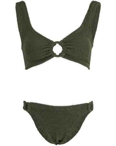 Hunza G Hallie Seersucker Bikini - Green