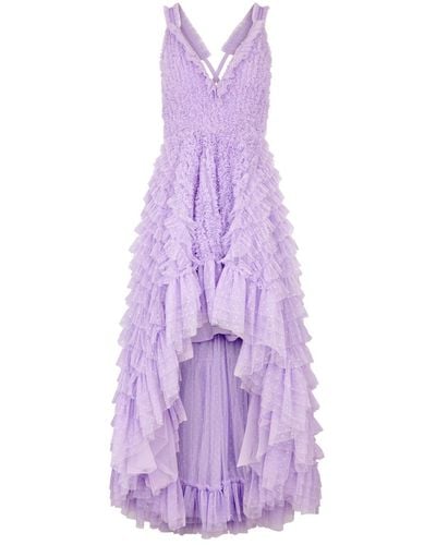 Needle & Thread Mia Ruffled Tulle Gown - Purple