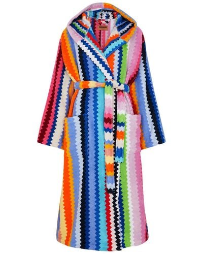 Missoni Home zigzag-design hooded robe - Purple