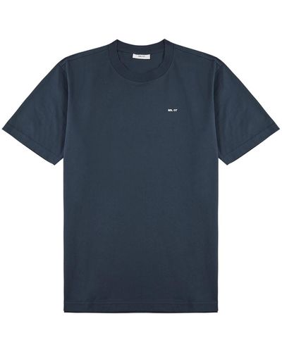 NN07 Adam Logo Cotton T-shirt - Blue