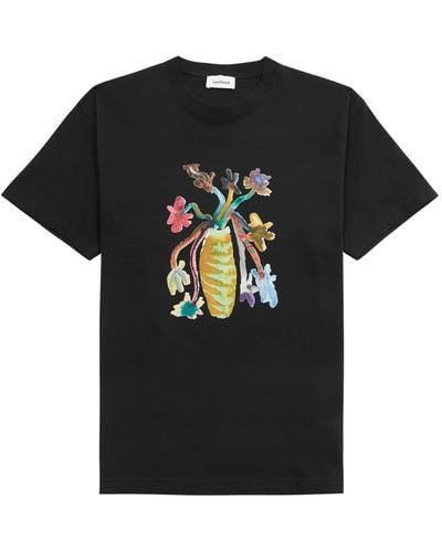Soulland Kai Printed Cotton T-Shirt - Black