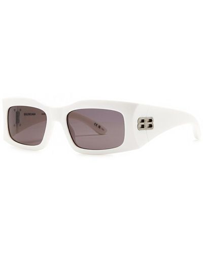 Balenciaga Hourglass Rectangle-frame Sunglasses - White