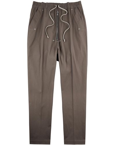 Rick Owens Bela Stretch-cotton Poplin Trousers - Grey