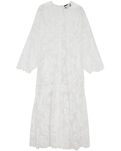 Simone Rocha Embroidered Tulle Maxi Dress - White