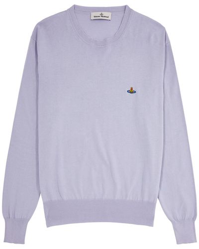 Vivienne Westwood Alex Logo Cotton Sweater - Purple
