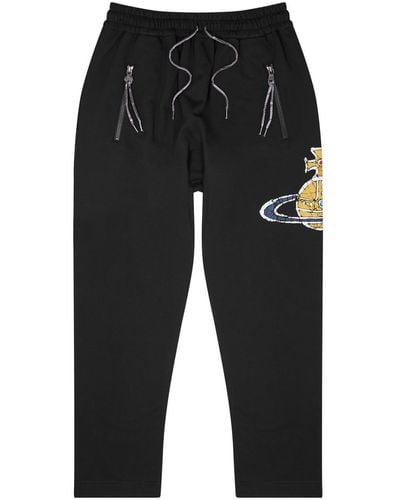 Vivienne Westwood Time Machine Logo Cotton Sweatpants - Black