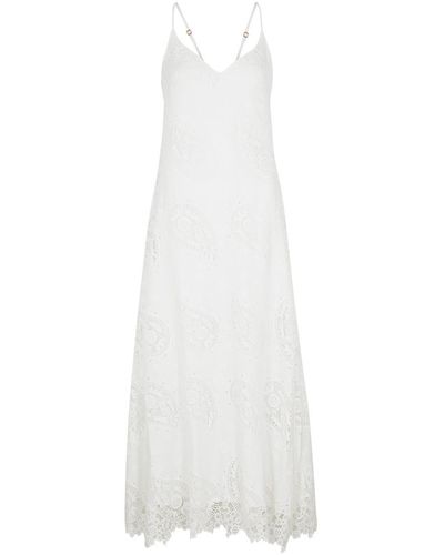 Desmond & Dempsey Paisley Broderie-anglaise Jersey Nightdress - White