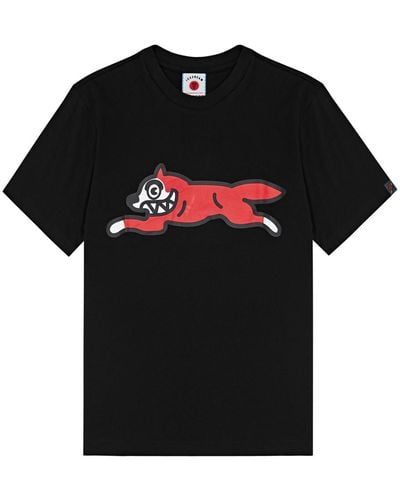 ICECREAM Running Dog Printed Cotton T-Shirt - Black