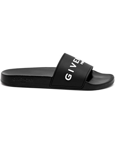 Givenchy Logo Rubber Sliders - Black