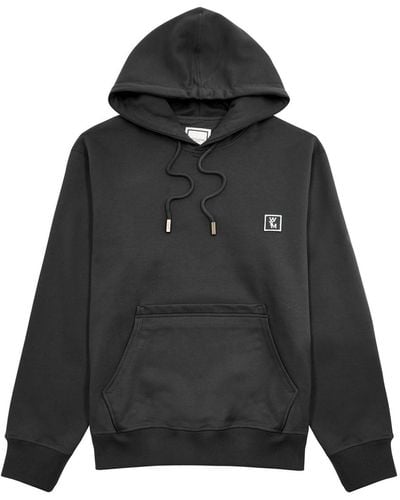 WOOYOUNGMI Logo-Embroidered Hooded Cotton Sweatshirt - Black