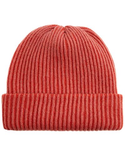 The Elder Statesman Watchman Ribbed Cashmere Beanie - Red