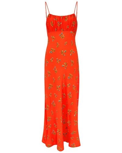 Kitri Velma Floral-print Midi Dress - Red