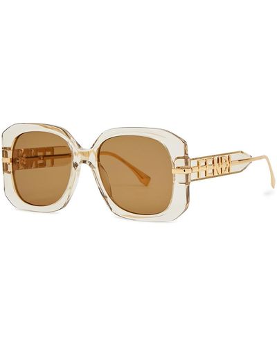 Fendi Graphy Oversized Sunglasses - Metallic