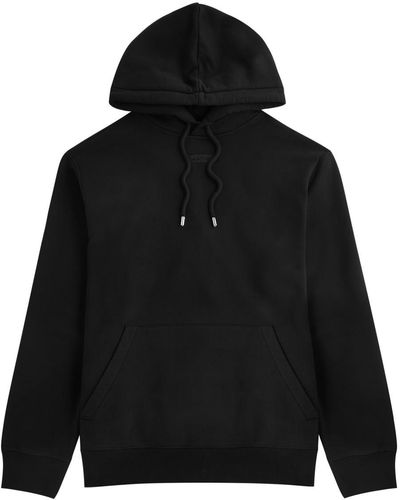 Lanvin Logo-Embroidered Hooded Cotton Sweatshirt - Black