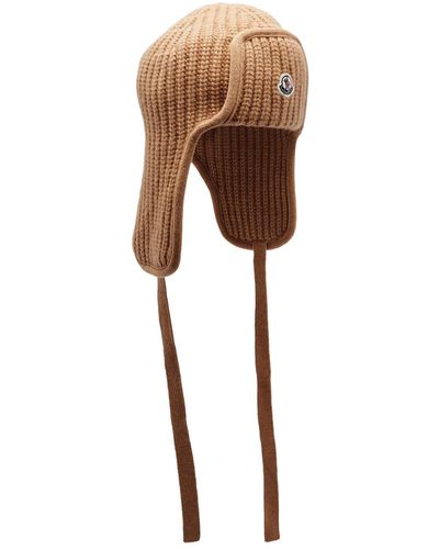 Moncler Ribbed Wool Hat - Brown