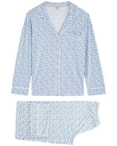 Eberjey Gisele Printed Jersey Pajama Set - Blue
