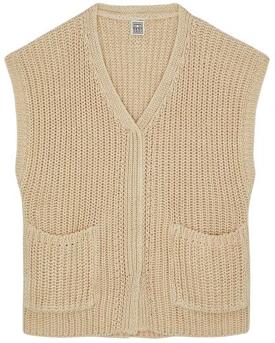 Totême Chunky-knit Linen-blend Vest - Natural