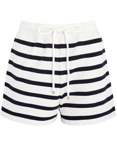 FRAME Varsity Striped Cotton-Blend Shorts - White