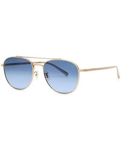 Oliver Peoples Aviator-Style Sunglasses - Blue