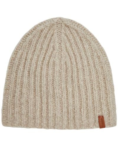Vince Ribbed Cashmere And Silk-blend Beanie - Natural