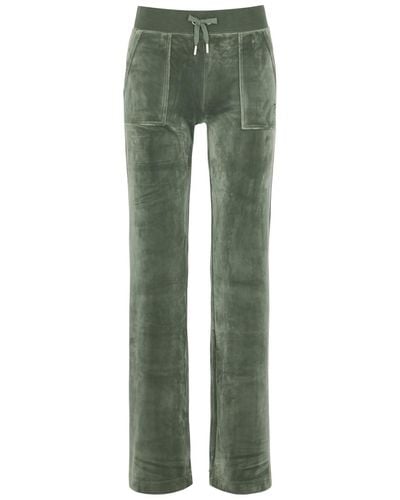 Juicy Couture Classic Del Ray Velour Sweatpants - Green