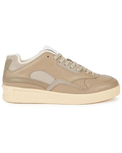 Jil Sander Basket Taupe Leather Trainers - Brown