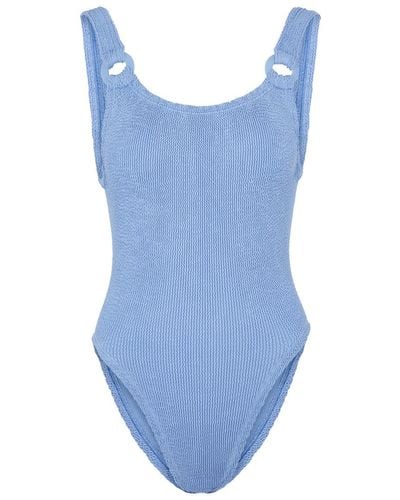 Hunza G Domino Seersucker Swimsuit - Blue