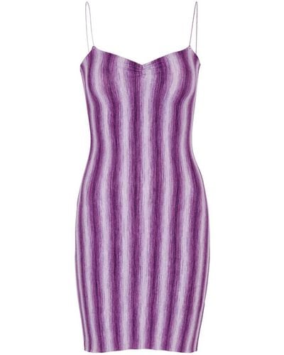 GIMAGUAS Simi Striped Stretch-knit Mini Dress - Purple