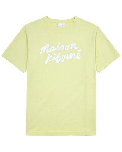 Maison Kitsuné Logo-print Cotton T-shirt - Yellow