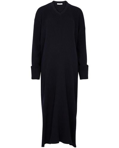 The Row Elodie Ribbed-knit Maxi Dress - Black