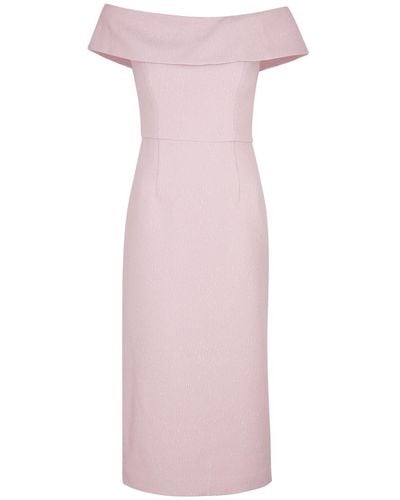 Rebecca Vallance Bon Ami Off-the-shoulder Midi Dress - Pink