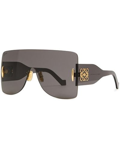 Loewe Oversized D-frame Mask Sunglasses - Grey