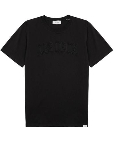 Les Deux Script Logo Cotton T-shirt - Black