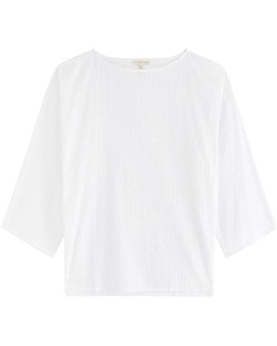 Eileen Fisher Cotton-Voile Top - White